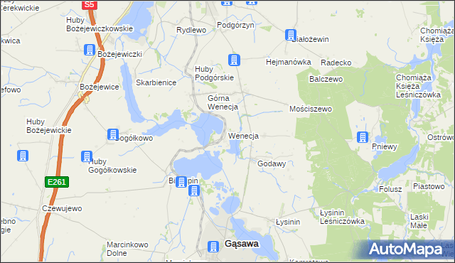 mapa Wenecja gmina Żnin, Wenecja gmina Żnin na mapie Targeo