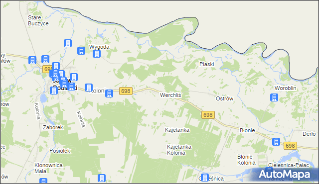 mapa Werchliś, Werchliś na mapie Targeo