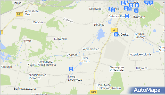 mapa Weremowice, Weremowice na mapie Targeo