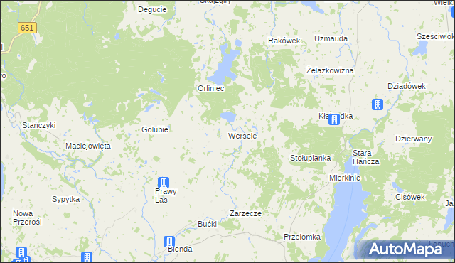 mapa Wersele, Wersele na mapie Targeo