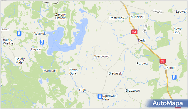 mapa Wesołowo gmina Węgorzewo, Wesołowo gmina Węgorzewo na mapie Targeo