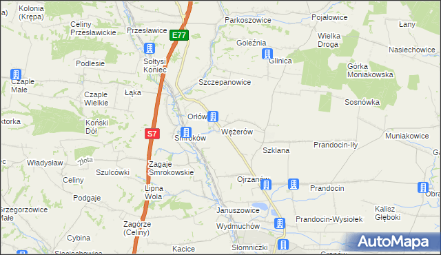 mapa Wężerów, Wężerów na mapie Targeo