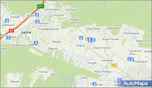 mapa Wiącka, Wiącka na mapie Targeo