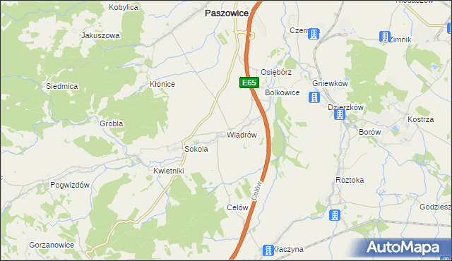 mapa Wiadrów, Wiadrów na mapie Targeo