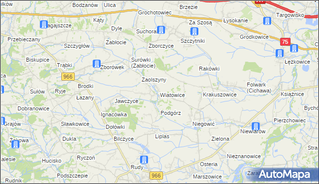 mapa Wiatowice, Wiatowice na mapie Targeo