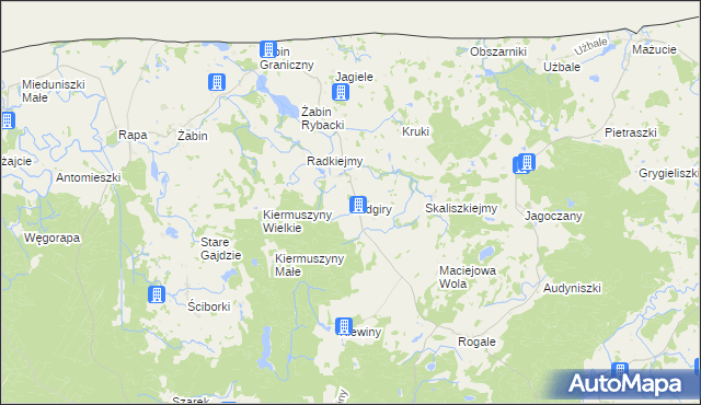 mapa Widgiry, Widgiry na mapie Targeo