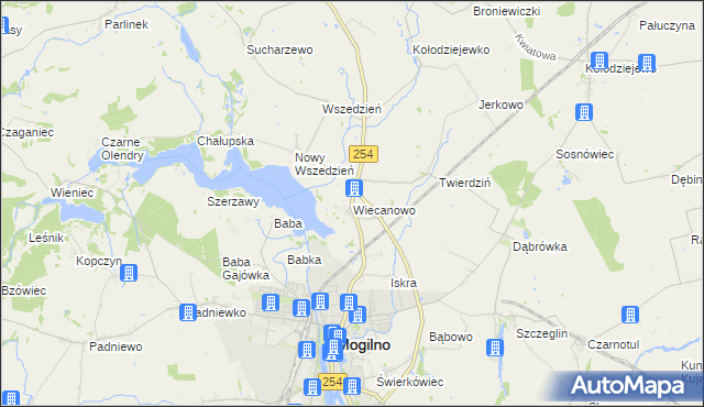 mapa Wiecanowo, Wiecanowo na mapie Targeo