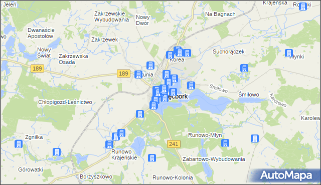 mapa Więcbork, Więcbork na mapie Targeo