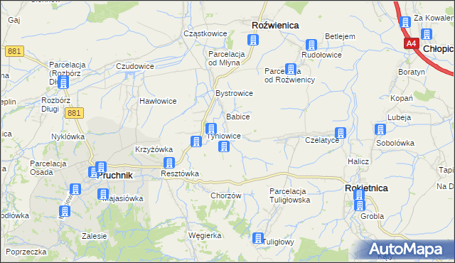 mapa Więckowice gmina Roźwienica, Więckowice gmina Roźwienica na mapie Targeo