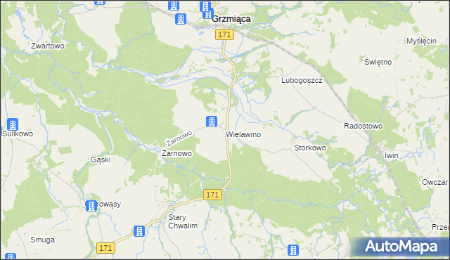 mapa Wielawino, Wielawino na mapie Targeo