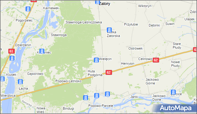 mapa Wielęcin gmina Somianka, Wielęcin gmina Somianka na mapie Targeo