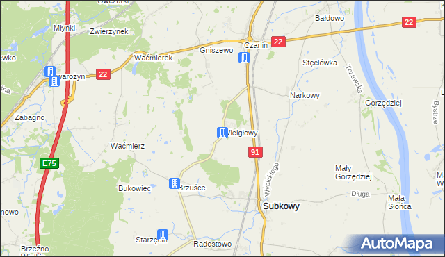 mapa Wielgłowy, Wielgłowy na mapie Targeo