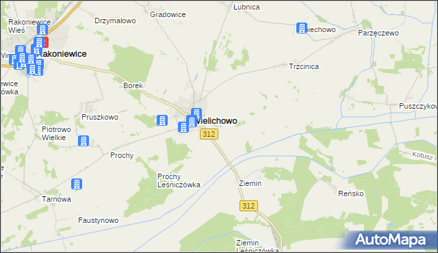 mapa Wielichowo-Wieś, Wielichowo-Wieś na mapie Targeo