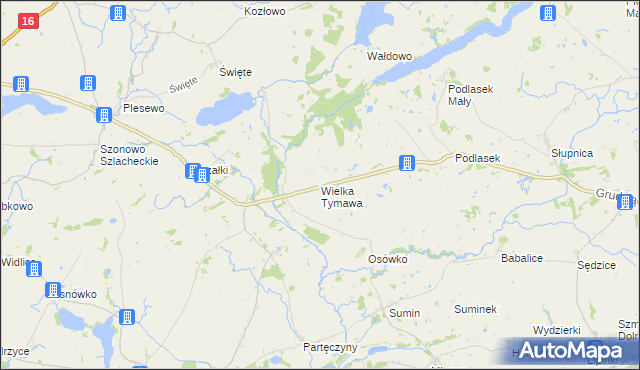 mapa Wielka Tymawa, Wielka Tymawa na mapie Targeo