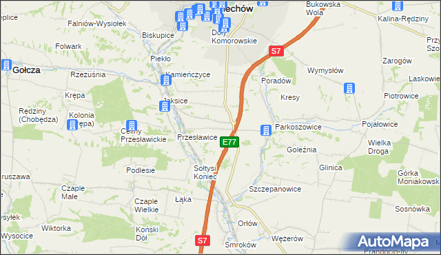 mapa Wielki Dół gmina Miechów, Wielki Dół gmina Miechów na mapie Targeo