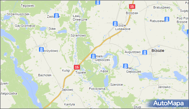 mapa Wielki Głęboczek, Wielki Głęboczek na mapie Targeo