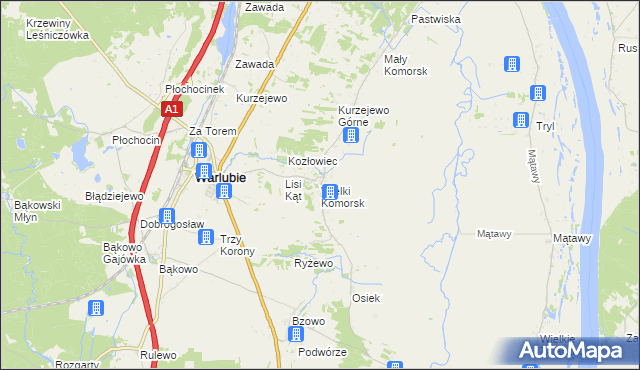 mapa Wielki Komorsk, Wielki Komorsk na mapie Targeo