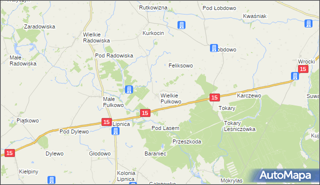 mapa Wielkie Pułkowo, Wielkie Pułkowo na mapie Targeo