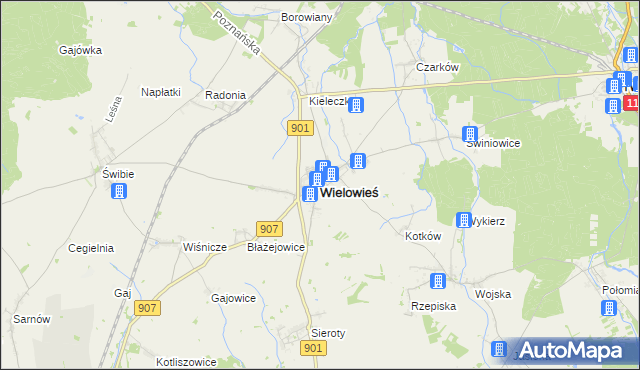 mapa Wielowieś powiat gliwicki, Wielowieś powiat gliwicki na mapie Targeo