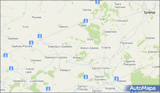 mapa Wieluń-Zalesie, Wieluń-Zalesie na mapie Targeo