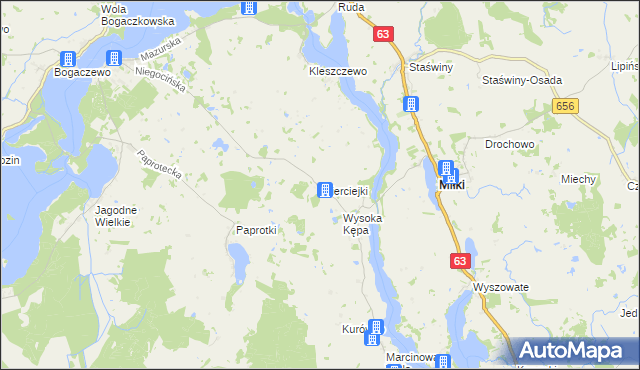 mapa Wierciejki, Wierciejki na mapie Targeo