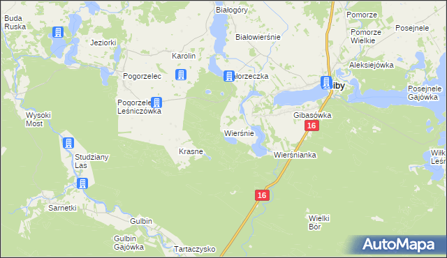 mapa Wierśnie, Wierśnie na mapie Targeo