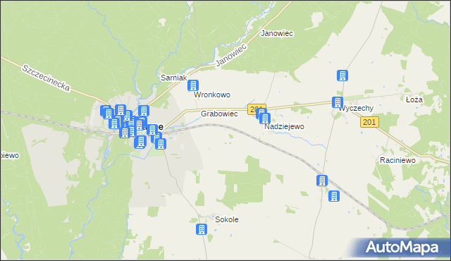 mapa Wierzbnik gmina Czarne, Wierzbnik gmina Czarne na mapie Targeo