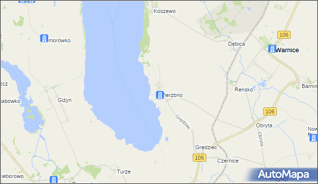 mapa Wierzbno gmina Warnice, Wierzbno gmina Warnice na mapie Targeo