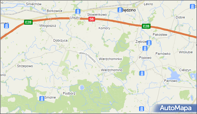 mapa Wierzchominko, Wierzchominko na mapie Targeo