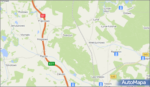 mapa Wietrzychówko, Wietrzychówko na mapie Targeo