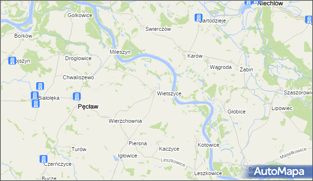 mapa Wietszyce, Wietszyce na mapie Targeo