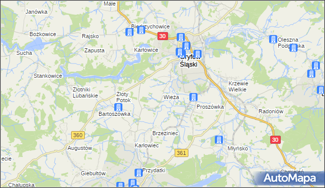 mapa Wieża, Wieża na mapie Targeo