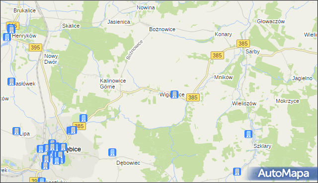 mapa Wigańcice, Wigańcice na mapie Targeo