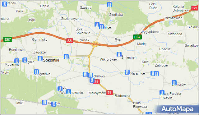 mapa Wiktorówek, Wiktorówek na mapie Targeo