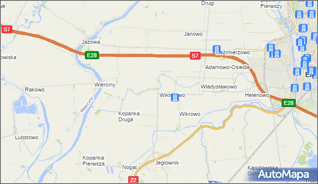 mapa Wiktorowo gmina Gronowo Elbląskie, Wiktorowo gmina Gronowo Elbląskie na mapie Targeo