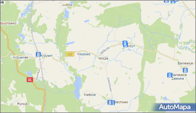 mapa Wilcze gmina Widuchowa, Wilcze gmina Widuchowa na mapie Targeo