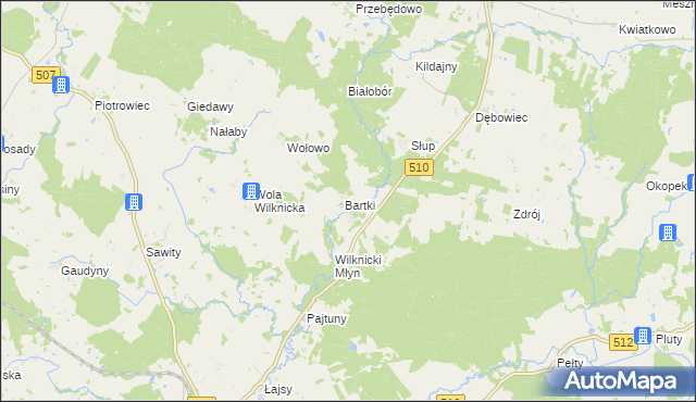 mapa Wilknity, Wilknity na mapie Targeo
