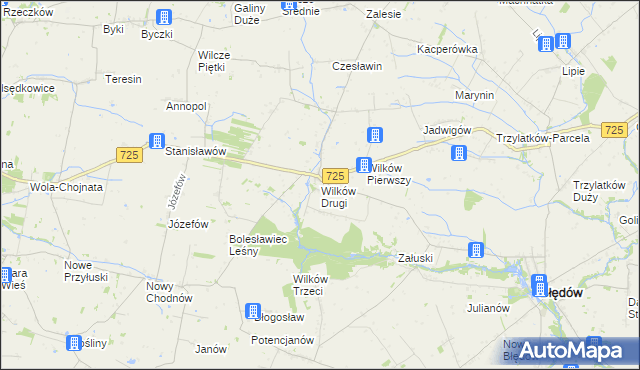 mapa Wilków Drugi, Wilków Drugi na mapie Targeo