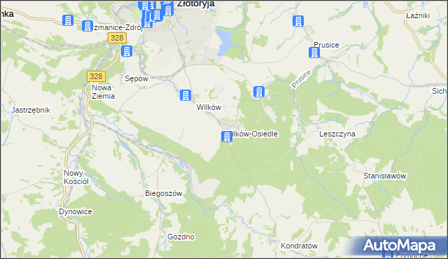 mapa Wilków-Osiedle, Wilków-Osiedle na mapie Targeo