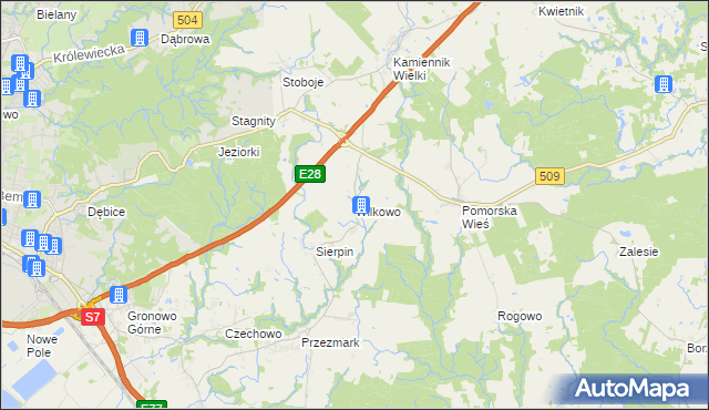 mapa Wilkowo gmina Milejewo, Wilkowo gmina Milejewo na mapie Targeo