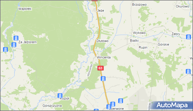 mapa Wincenta, Wincenta na mapie Targeo