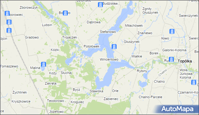 mapa Wincentowo gmina Piotrków Kujawski, Wincentowo gmina Piotrków Kujawski na mapie Targeo