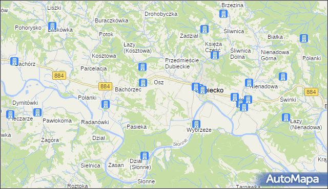 mapa Winne-Podbukowina, Winne-Podbukowina na mapie Targeo