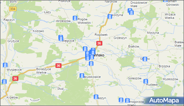 mapa Wińsko, Wińsko na mapie Targeo