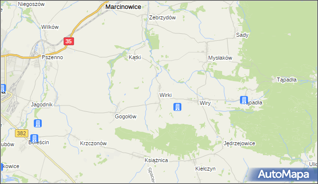mapa Wirki, Wirki na mapie Targeo
