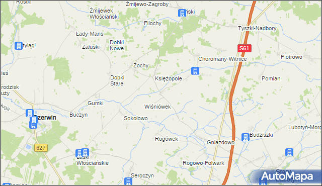 mapa Wiśniewo gmina Czerwin, Wiśniewo gmina Czerwin na mapie Targeo