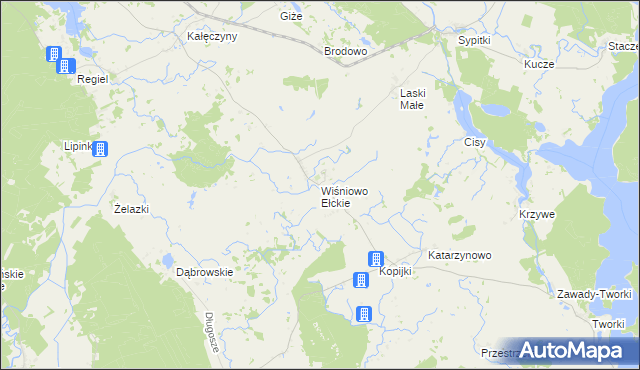 mapa Wiśniowo Ełckie, Wiśniowo Ełckie na mapie Targeo