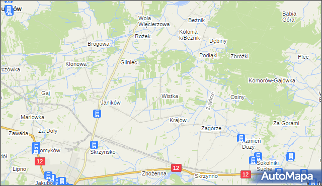 mapa Wistka gmina Przysucha, Wistka gmina Przysucha na mapie Targeo