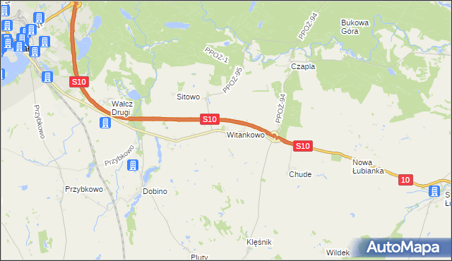 mapa Witankowo, Witankowo na mapie Targeo