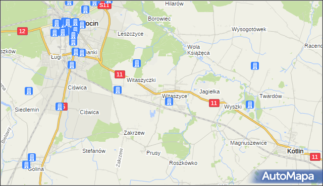 mapa Witaszyce, Witaszyce na mapie Targeo